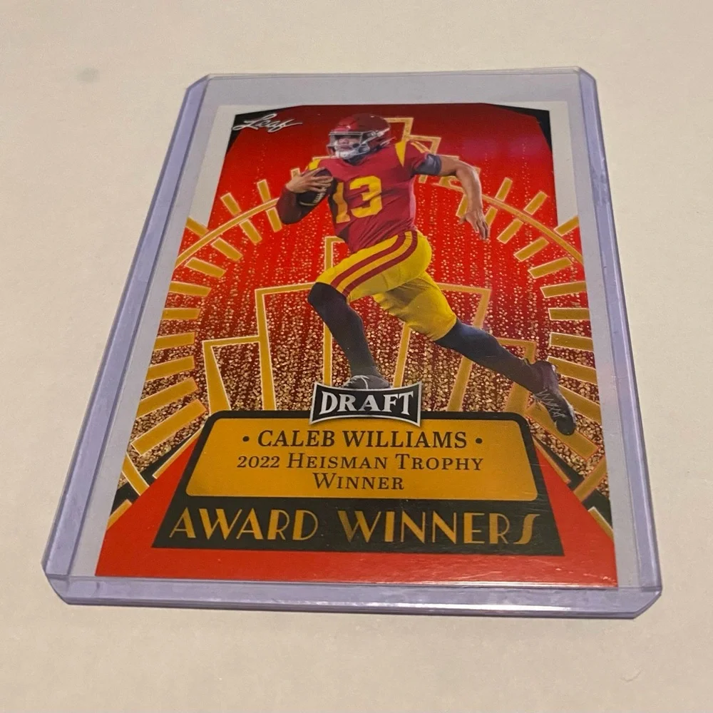 Caleb Williams RC Rookie 2023 Leaf Red Football Card #14 USC Trojans